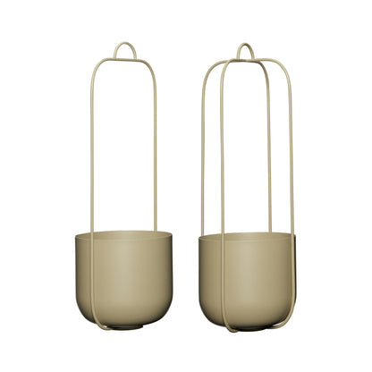 Hübsch Lotus Hangpot Khaki (Set von 2)