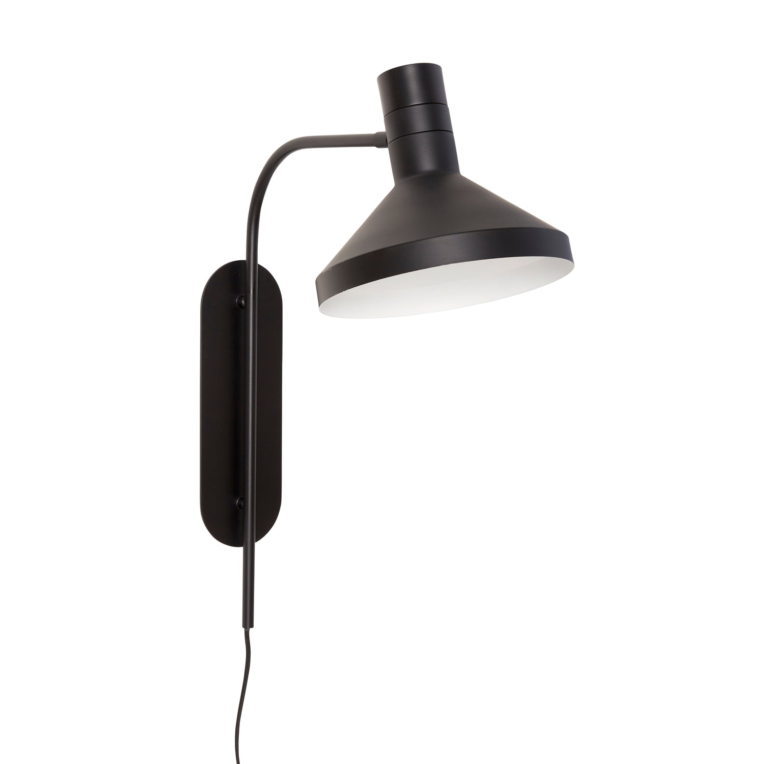 Hübsch - Wandlampe, Metall, Schwarz - 23x43xh56cm, E27