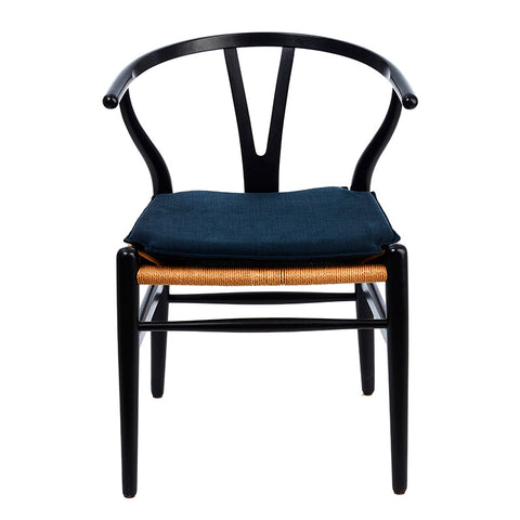 Kissen zu Hans J. Wegner y -Chair CH24 I - Schwarze Stoffpolsterung