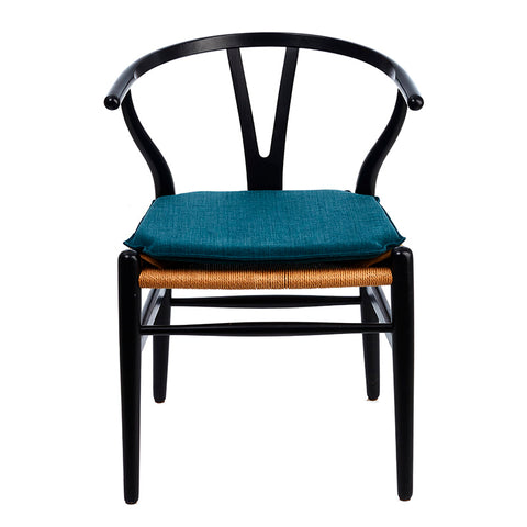 Kissen zu Hans J. Wegner y -Chair CH24 I - Dunkler Benzinstoff -Polster