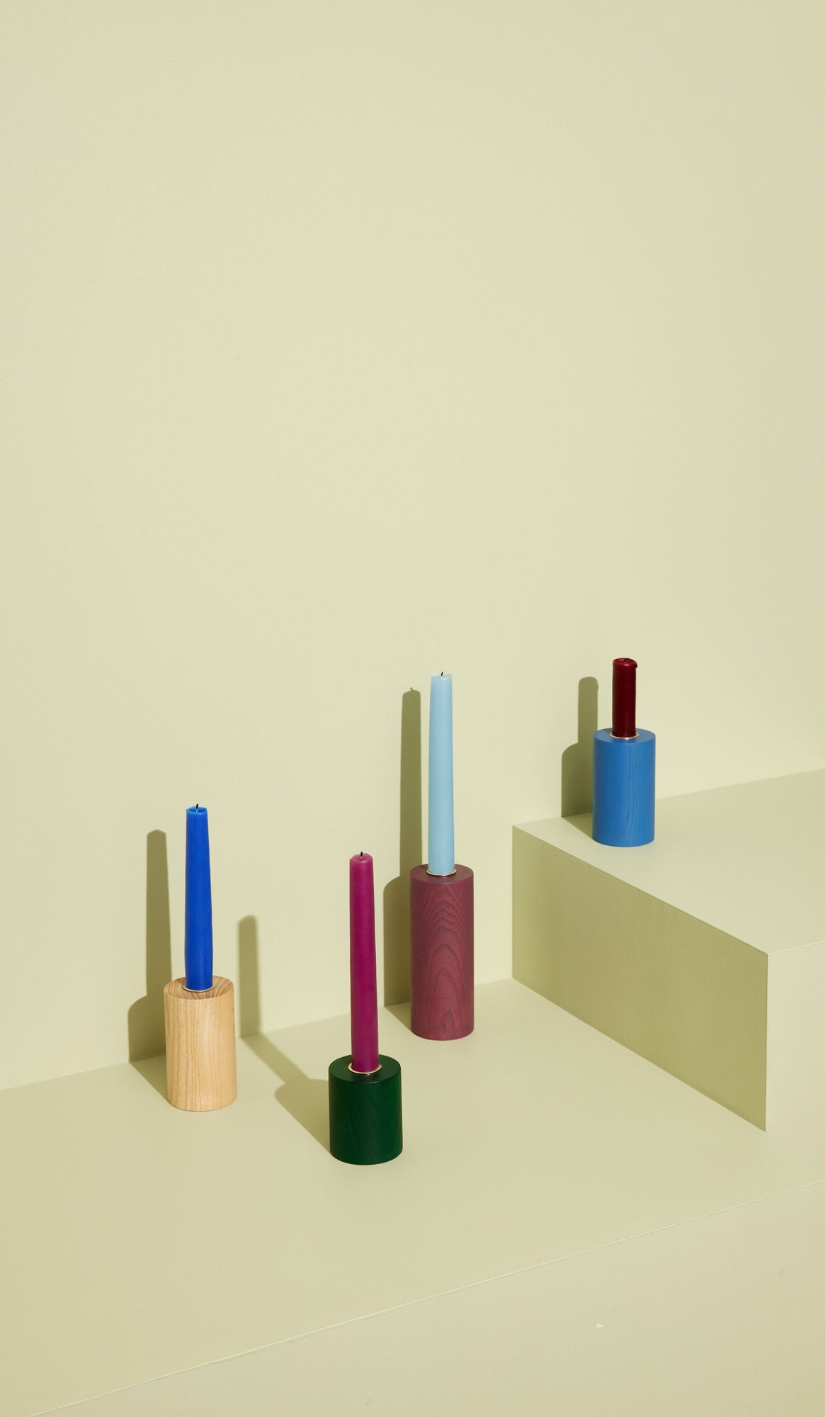 Hübsch Crayon Candlesticks Multicolored (Set von 4)