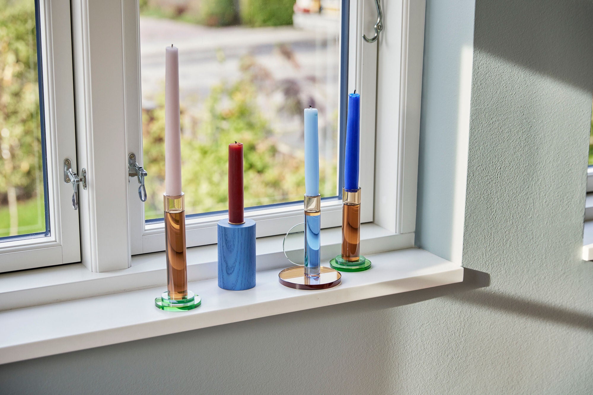 Hübsch Crayon Candlesticks Multicolored (Set von 4)