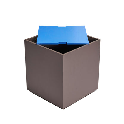 Hübsch -Tresor -Seitentisch/Aufbewahrungsbox braun/blau