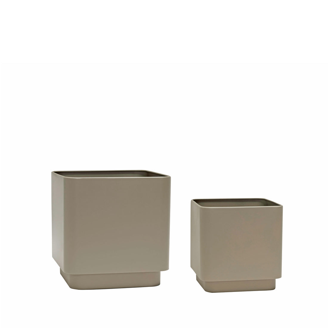 Hübsch Cube Pottte Brown (Set von 2)