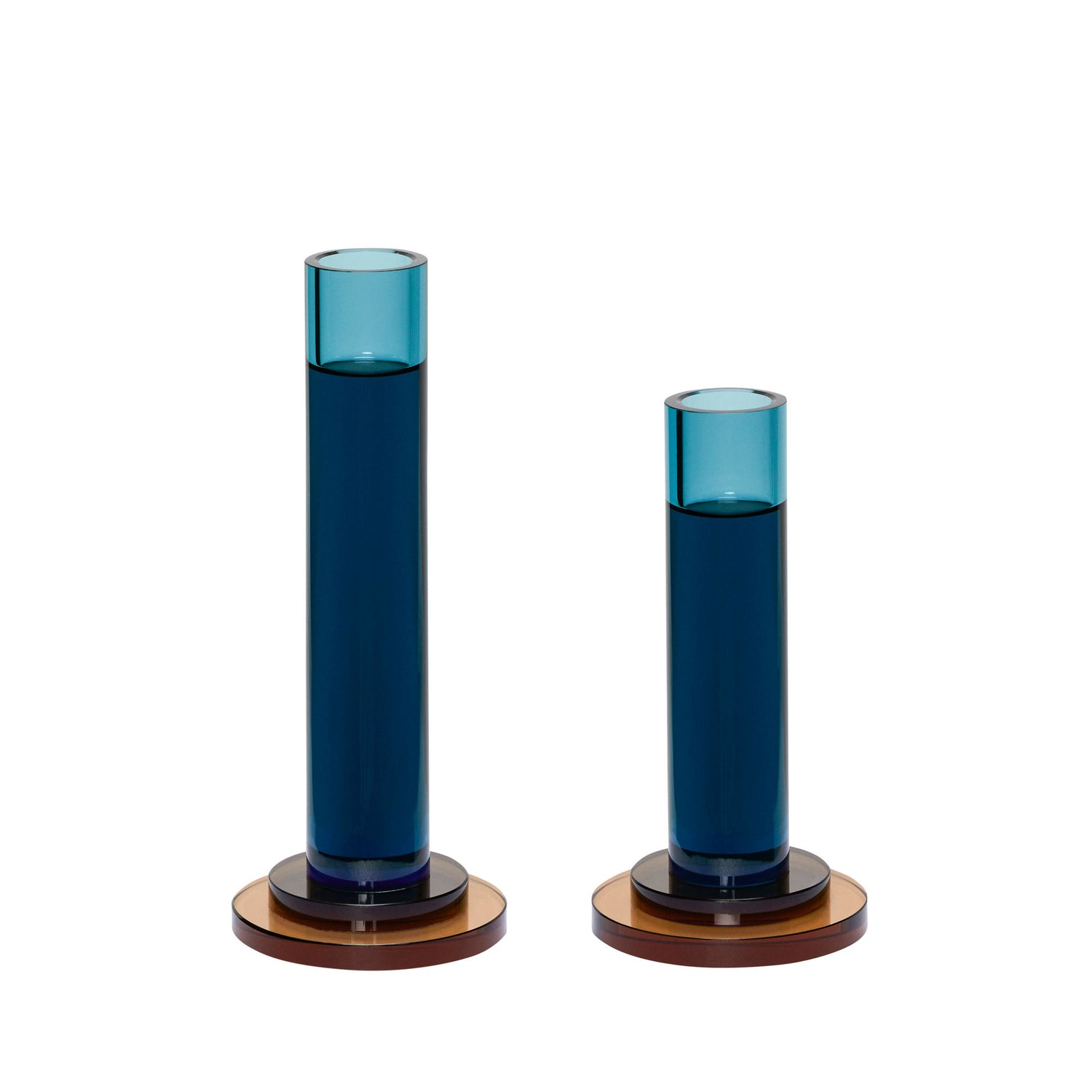 Hübsch Comet Candlesticks Blue (Set von 2)