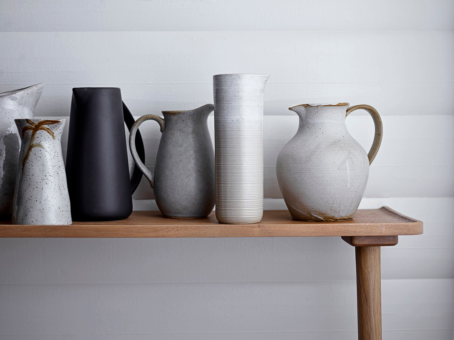 Taupe Pitcher, Grau, Steinzeug