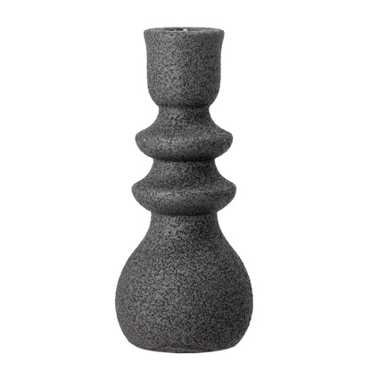 Emie Candlestick, Schwarz, Steinzeug