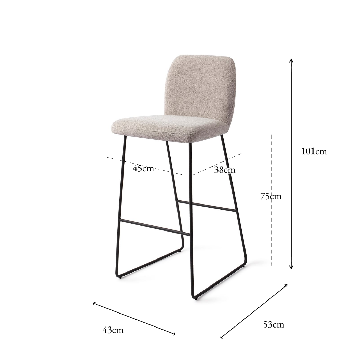 Ikata Bar Stuhl hübsches Gips