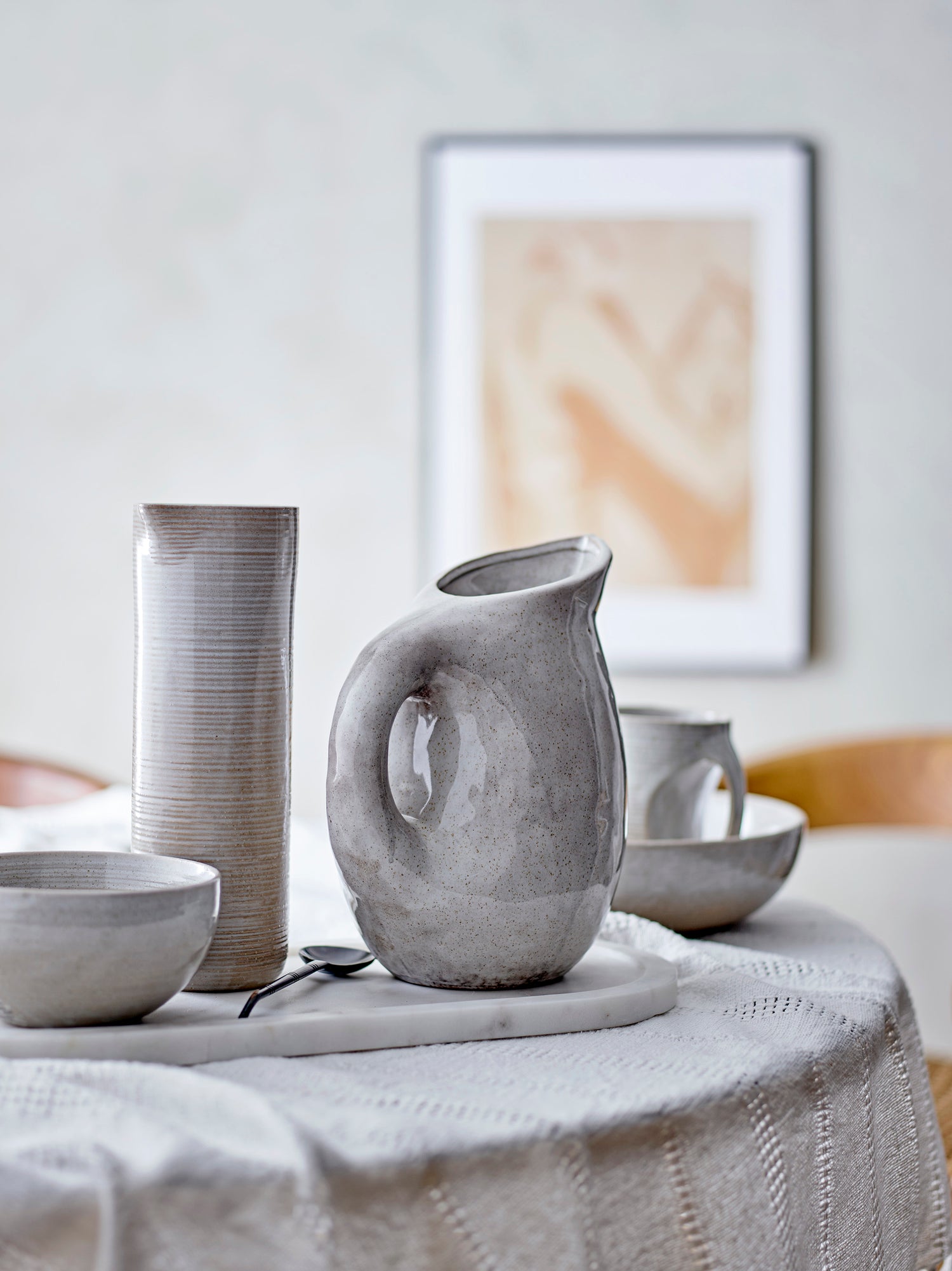 Taupe Pitcher, Grau, Steinzeug