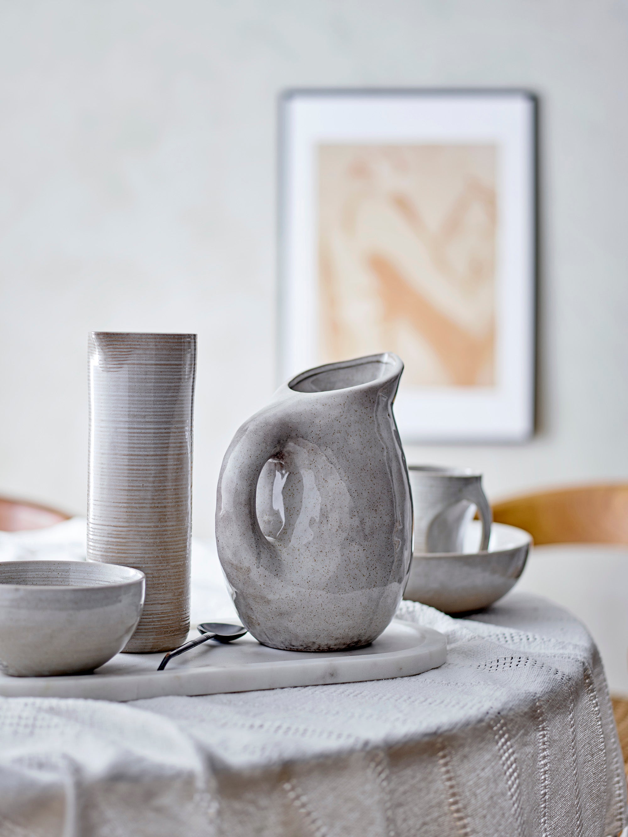 Taupe Pitcher, Grau, Steinzeug