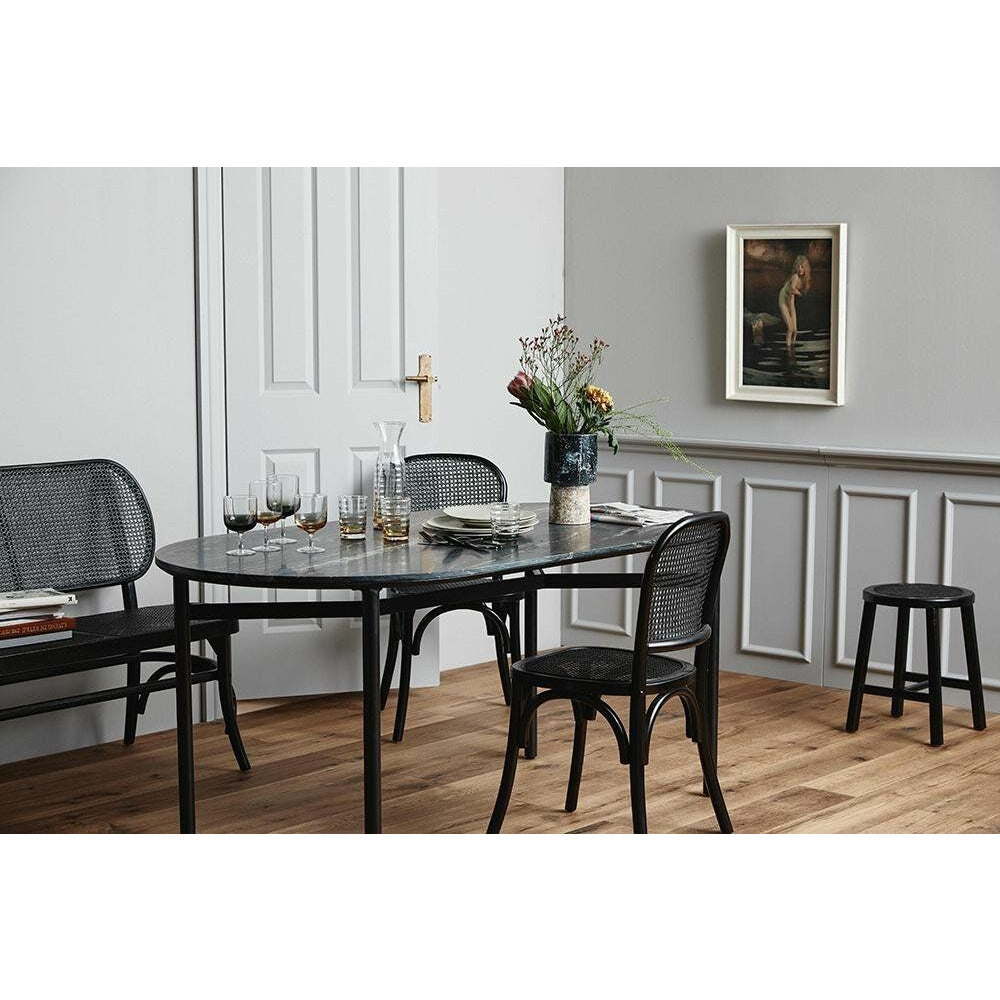 Nordal WICKY Bank mit Geflecht - l106 cm - schwarz