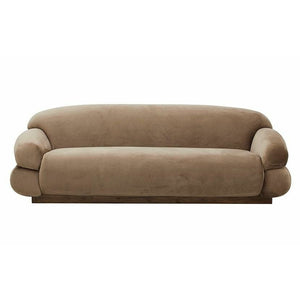 Nordal SOF Sofa mit Veloursbezug - L214 cm - hellbraun