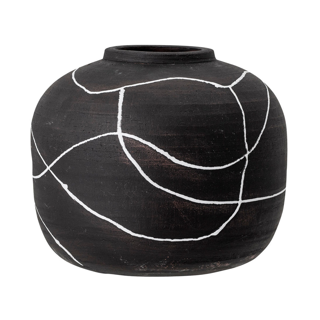 Bloomingville Niza Deko Vase, Schwarz, Terrakotta