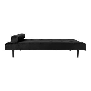 Capri Daybed - Daybed i velour, sort med sorte træben, HN1007 - House Nordic - DesignGaragen.dk