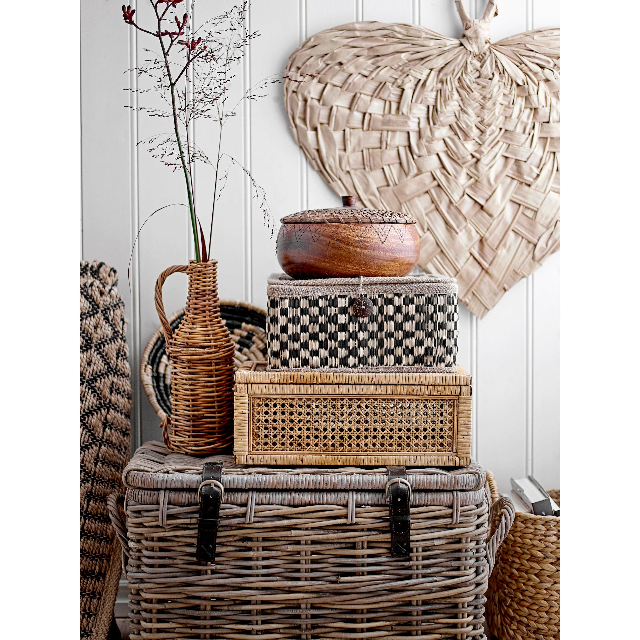 Bloomingville Lally Box mit Deckel, Natur, Rattan