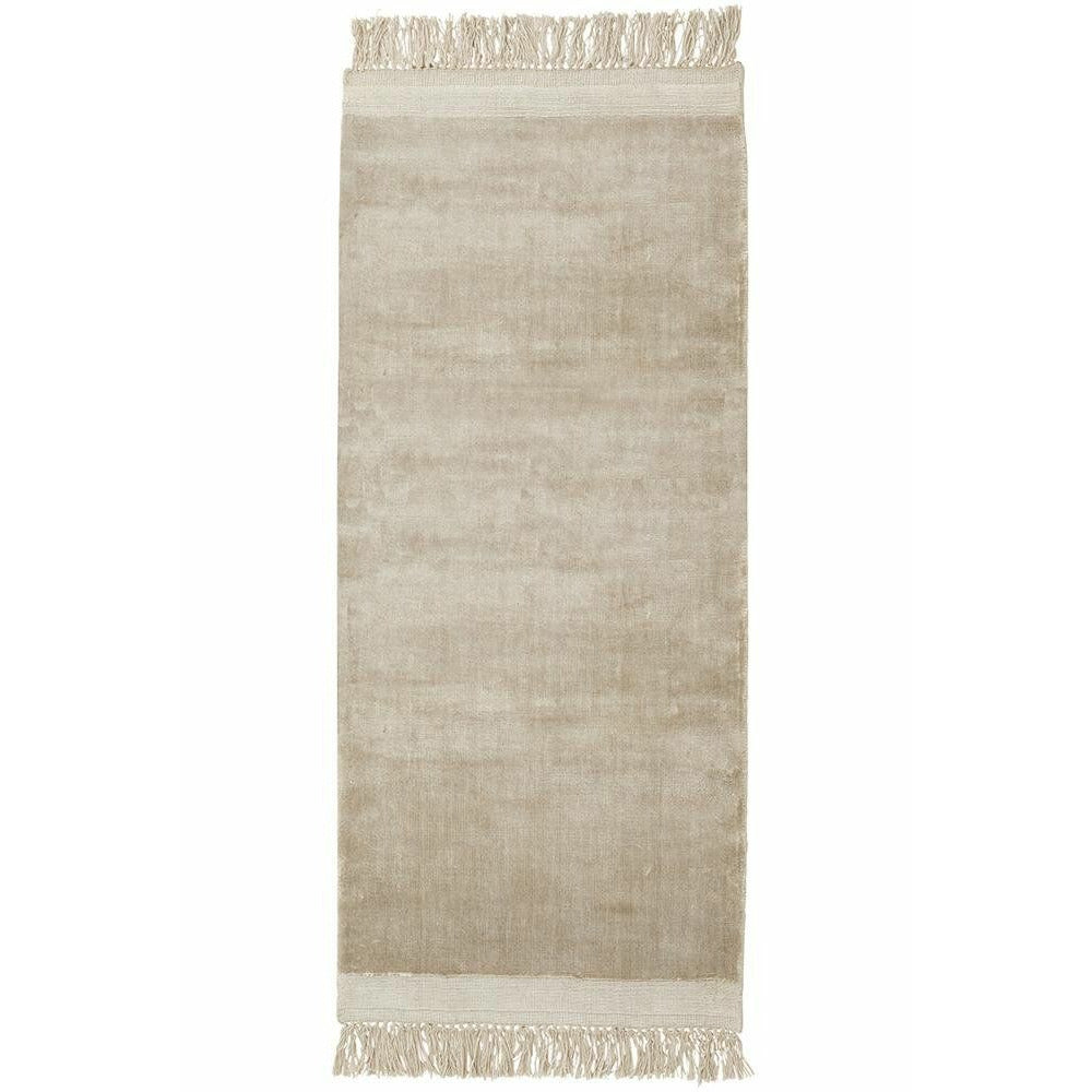 Nordal FILUCA glänzender Teppich mit Fransen - 75x200 - beige