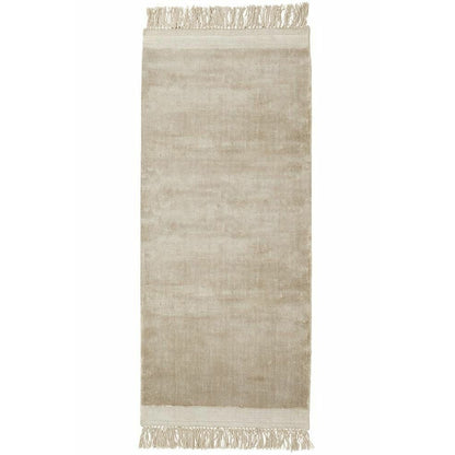 Nordal FILUCA glänzender Teppich mit Fransen - 75x200 - beige