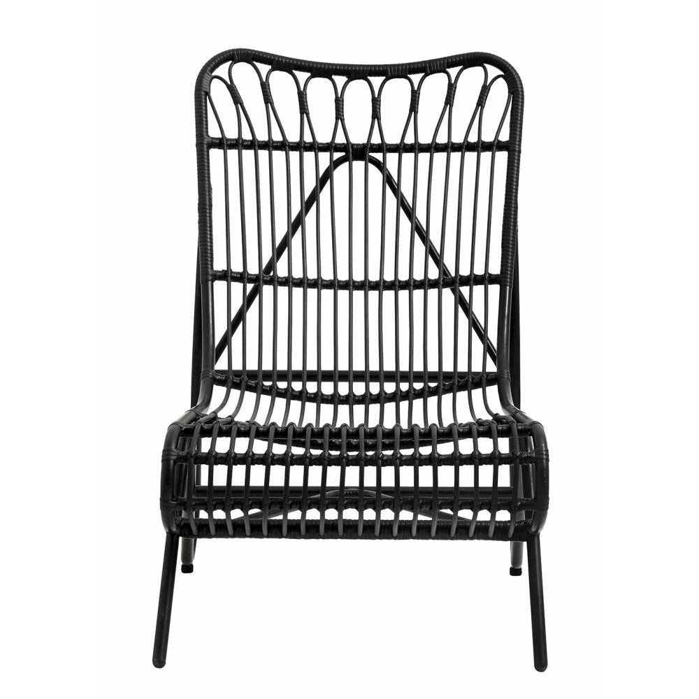 Nordal Kurvestol i flettet polyrattan - h82 cm - sort - Nordal - DesignGaragen.dk