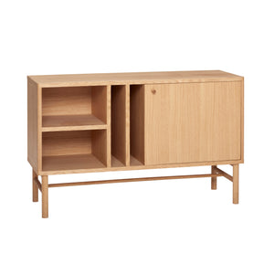 Hübsch - Kommode m/hylde, egetræ, FSC, natur - 100x35xh62cm - Hübsch - DesignGaragen.dk