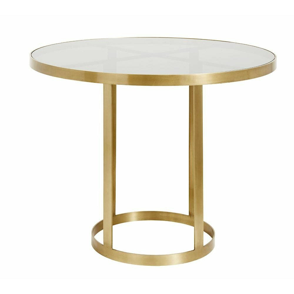 Nordal LUXURY runder Esstisch - ø100 cm - gold/schwarzes Glas