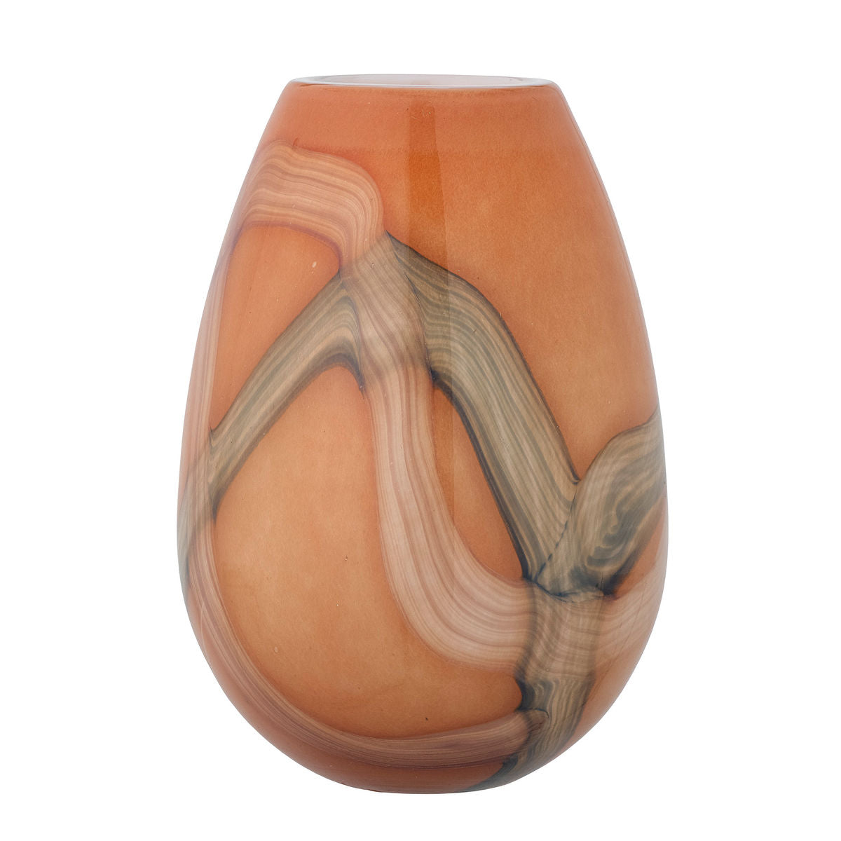 Bloomingville -Schalvase, Orange, Glas