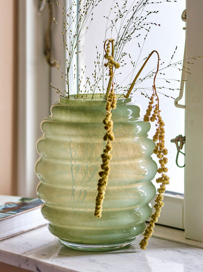 Bloomingville Saihah Vase, grün, Glas