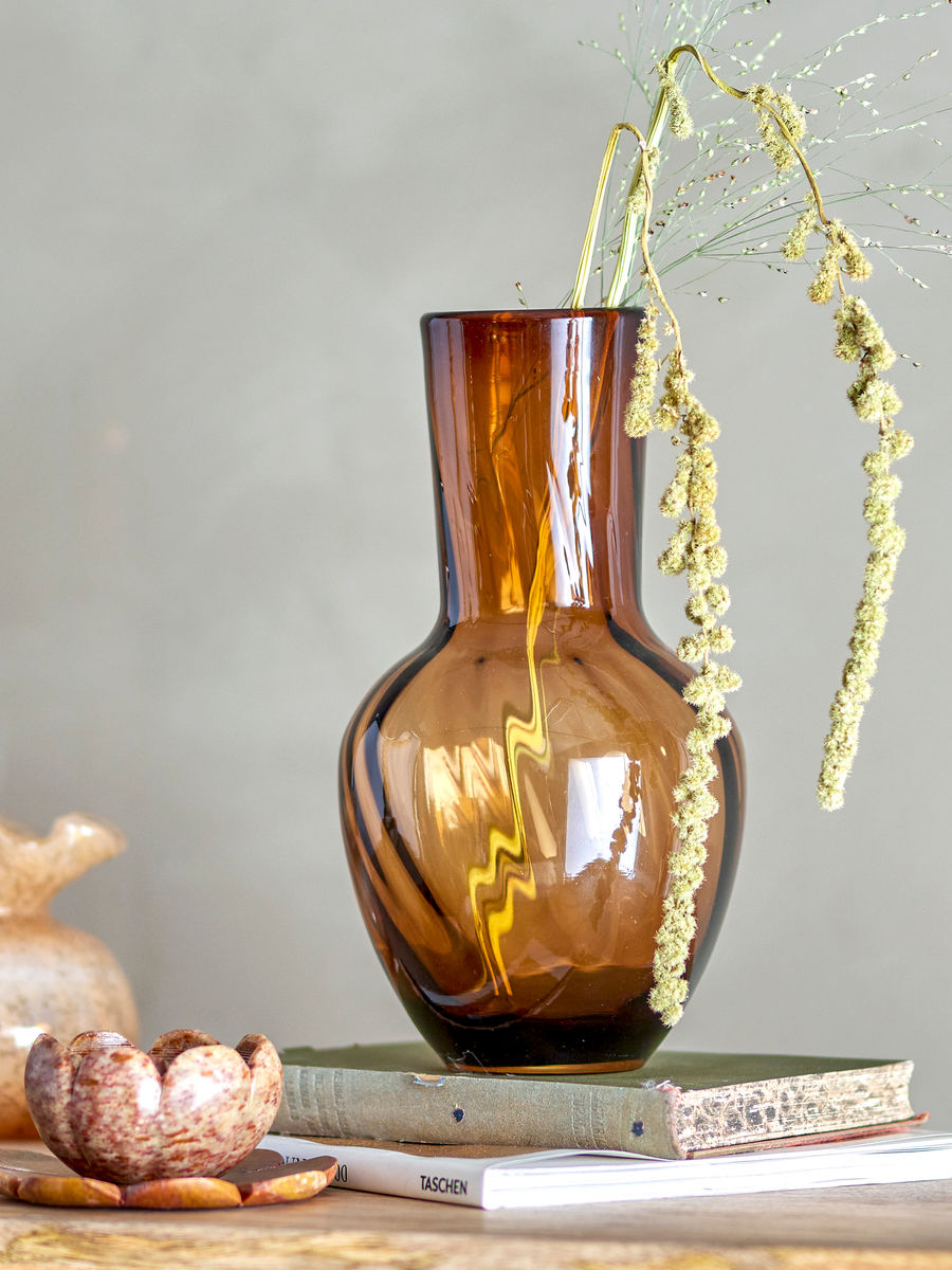 Kreative Kollektion Saiqa Vase, Brown, Glas