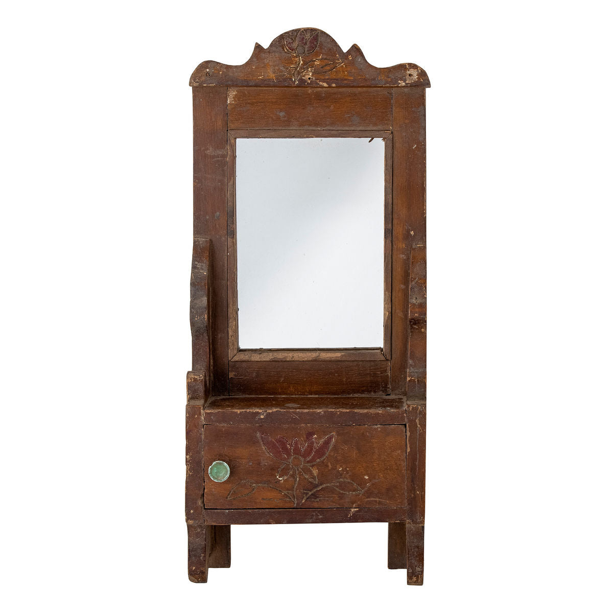 Kreative Kollektion Sehar Mirror M/Regal, braun, recyceltes Holz