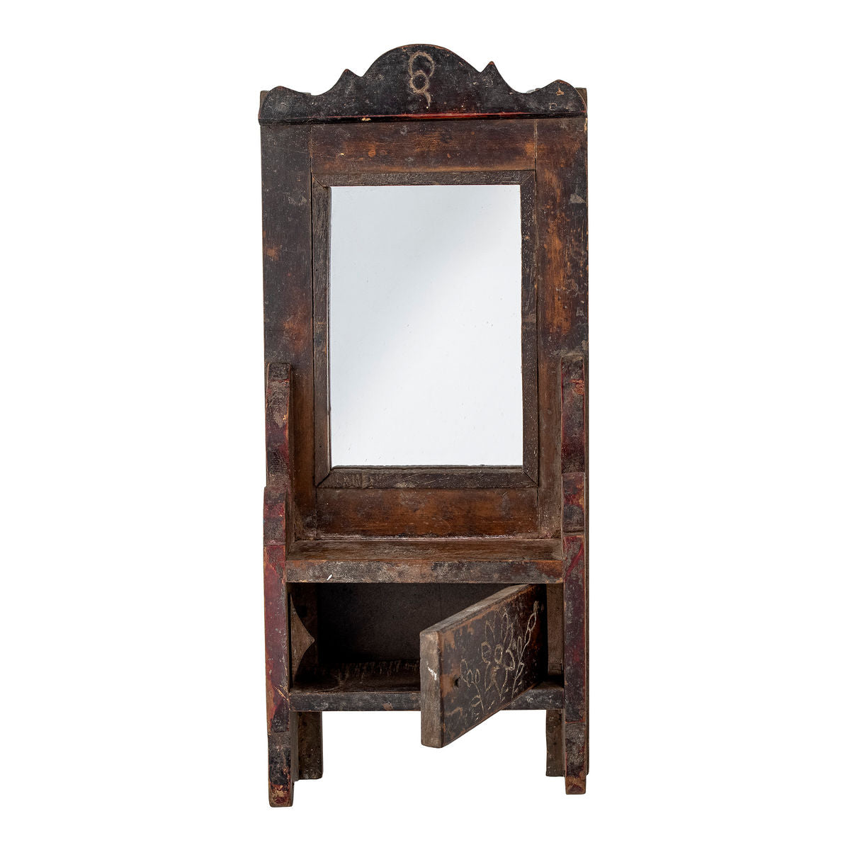 Kreative Kollektion Sehar Mirror M/Regal, braun, recyceltes Holz