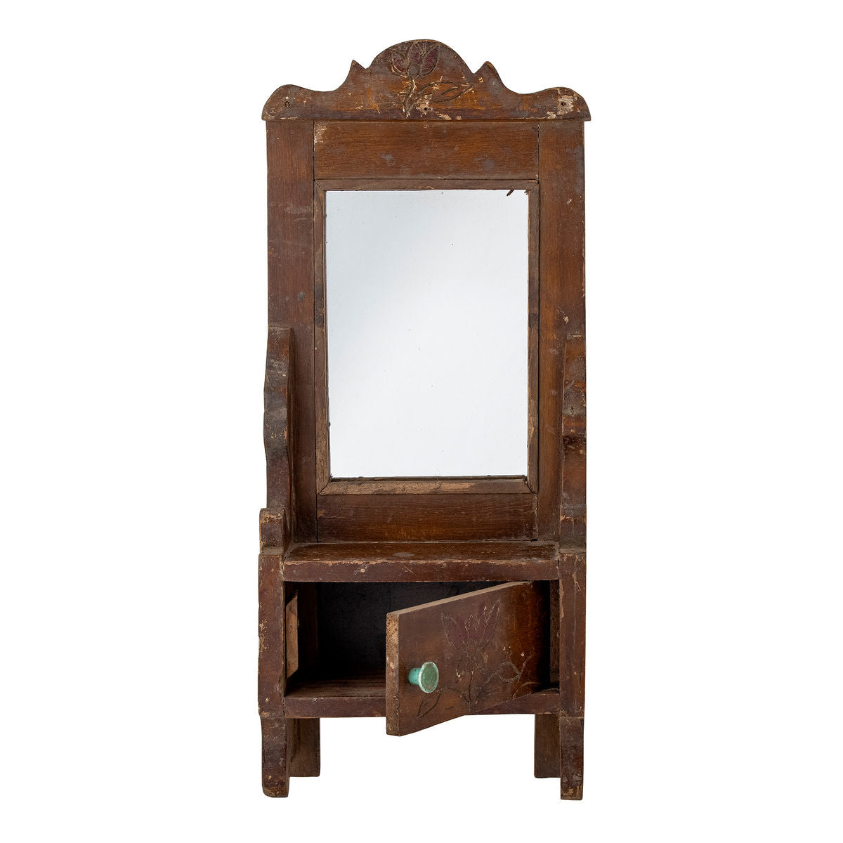 Kreative Kollektion Sehar Mirror M/Regal, braun, recyceltes Holz