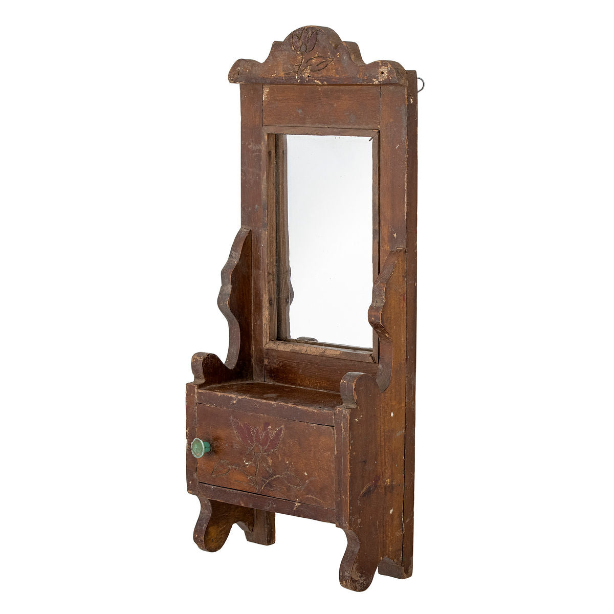 Kreative Kollektion Sehar Mirror M/Regal, braun, recyceltes Holz