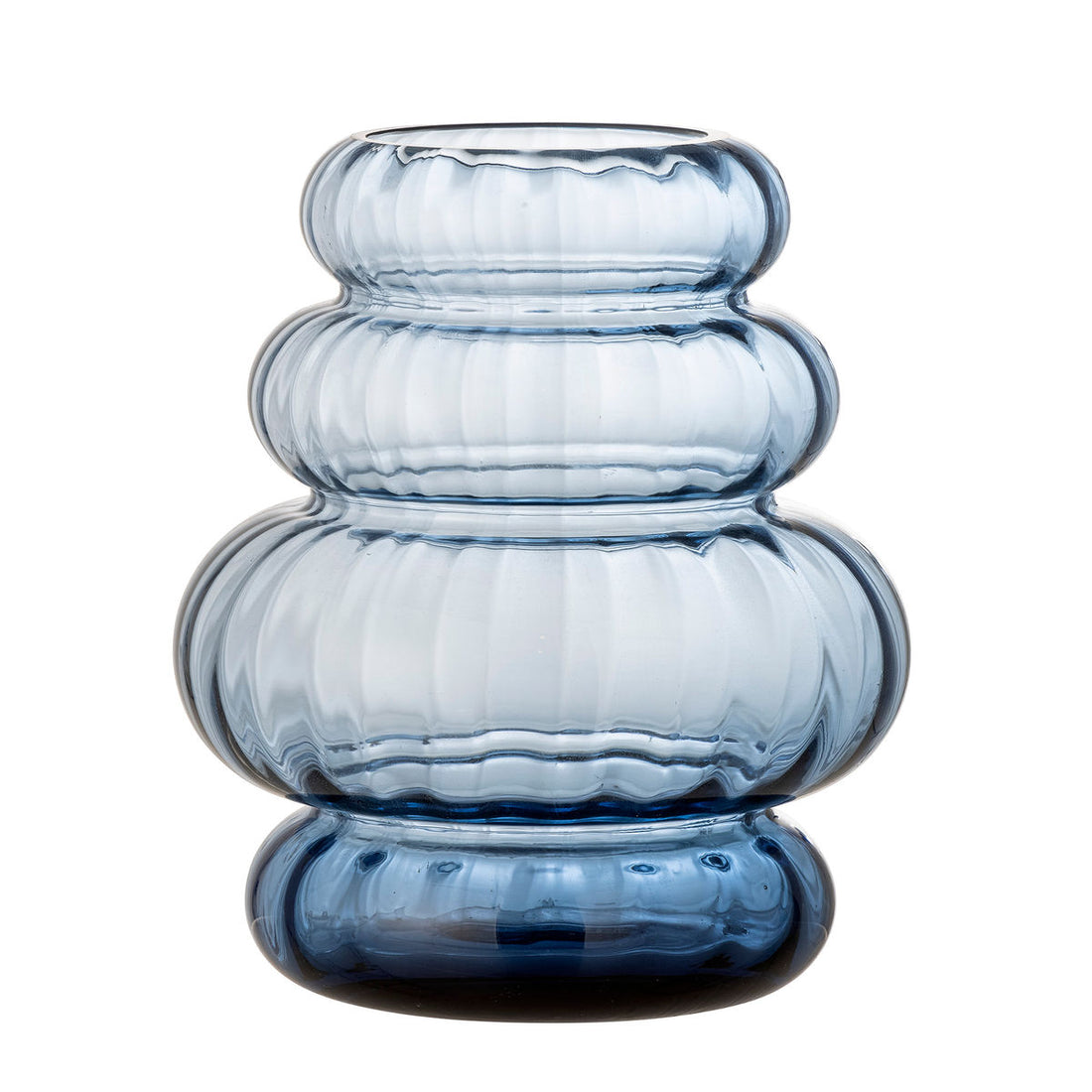 Bloomingville Bing Vase, Blau, Glas
