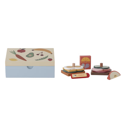 Bloomingville Mini - Thyra Play Set, Lunchbox, Blau, FSC®100%, MDF